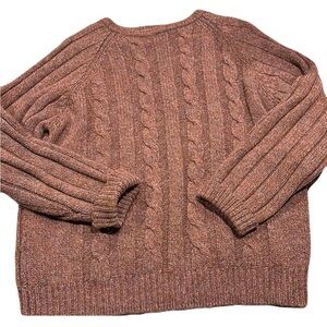 Vintage Oakton Ltd. Cable Knit Fisherman Sweater USA 70% Wool 30% Acrylic Sz XL